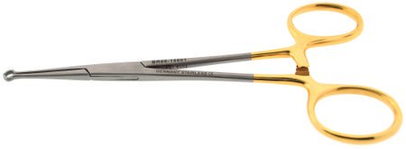 Vasectomy Forceps BR Surgical 5-1/2 Inch Length OR / Surgical Grade Stainless Steel / Tungsten Carbide NonSterile Locking Finger Ring Handle Straight 3 mm Round Tips