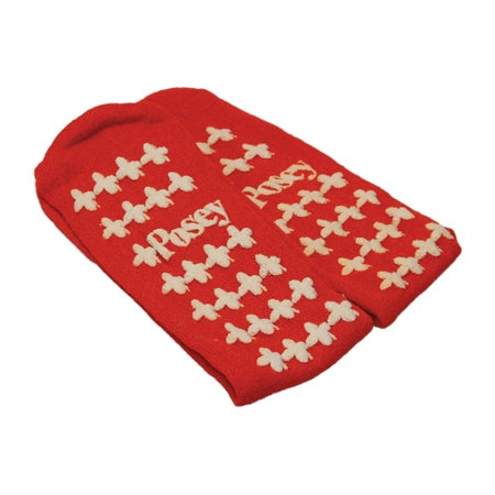 Slipper Socks Posey® Unisex Adult Large Double Tread Single Patient Use Red