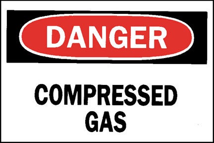 Door Sign Caution Brady™ Danger Compressed Gas