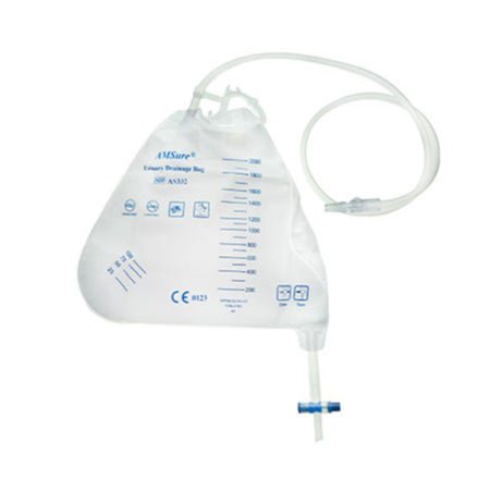 Urinary Drain Bag AMSure® Anti-Reflux Valve Sterile 2,000 mL Vinyl
