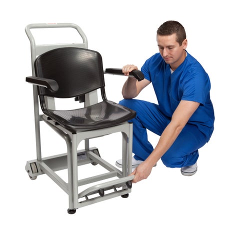 Chair Scale Health O Meter® LCD Display 600 lbs. / 272 kg Capacity Black / Gray AC Adapter / Battery Operated