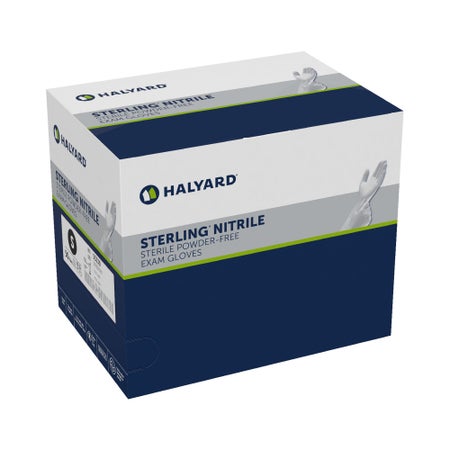 Exam Glove STERLING® Small 50 Pairs per Box Sterile Pair Nitrile Standard Cuff Length Textured Fingertips Gray Chemo Tested