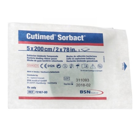 Antimicrobial Mesh Dressing Cutimed® Sorbact® 2 X 78-7/10 Inch Ribbon Sterile