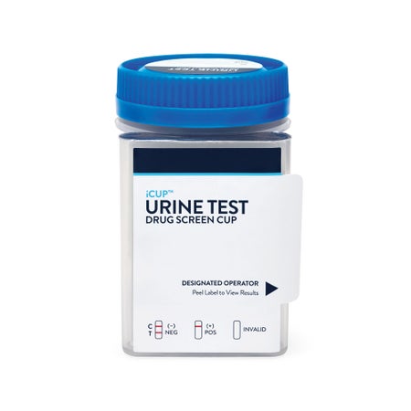 Drugs of Abuse Test Kit iCup® A.D. AMP, BAR, BZO, COC, mAMP/MET, MTD, OPI, OXY, PPX, THC, (CR, OX, pH) 25 Tests CLIA Non-Waived