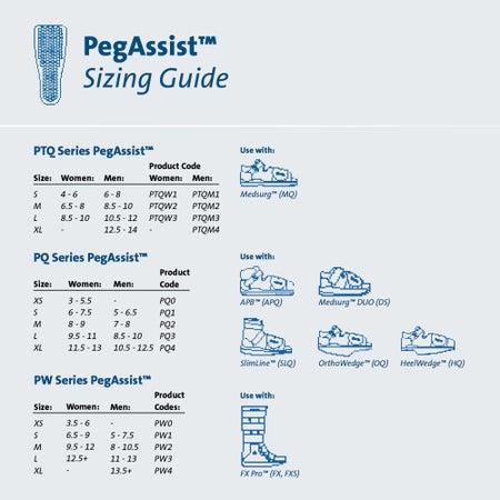 Offloading Insole Peg Assist™ Removable Peg EVA / Foam / Poron Cover Men 12.5 to 14 Blue