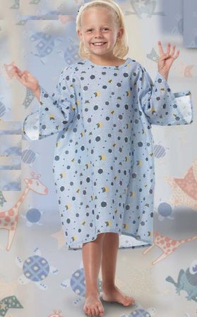 Patient Exam Gown All Stars Large Kid Design (Frog-E Green) Reusable