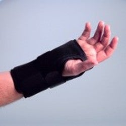 Wrist Brace Deluxe Aluminum / Cotton Flannel / Nylon / Trilaminate Foam Right Hand Black Small