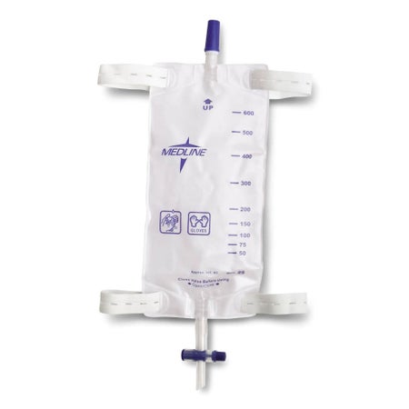 Urinary Leg Bag Medline® Anti-Reflux Valve Sterile 600 mL Vinyl
