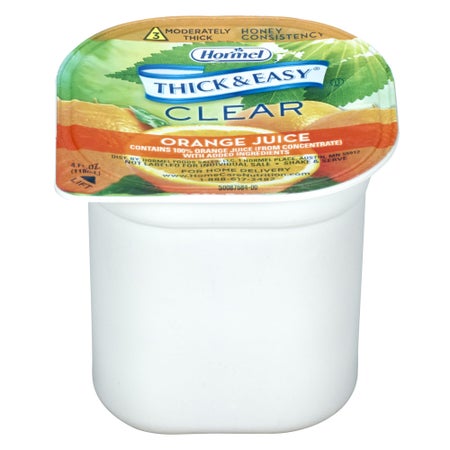 Thickened Beverage Thick & Easy® 4 oz. Portion Cup Orange Flavor Liquid IDDSI Level 3 Moderately Thick/Liquidized