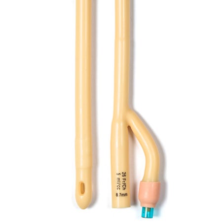 Foley Catheter 2-Way Standard Tip 5 cc Balloon 26 Fr. Silicone Coated Latex