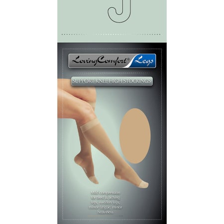 Compression Stocking Loving Comfort® Knee High X-Large Beige Closed Toe