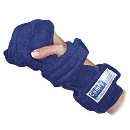 Hand / Thumb Orthosis ComfySplints™ Foam / Metal / Terry Cloth Left or Right Hand Navy Blue Small