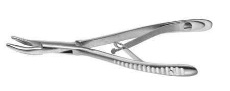 Rongeur Padgett Friedman Delicate Curved Tips Double Spring Plier Type Handle 3 mm Bite X 5-1/4 Inch Length