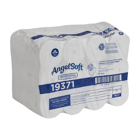 Toilet Tissue Angel Soft Professional Series® Compact White 2-Ply Standard Size Coreless Roll 750 Sheets 3-4/5 X 4-1/20 Inch