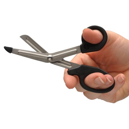 Utility Shears MiniMedicut® 5-1/2 Inch Length Floor / Office Grade Stainless Steel / Plastic NonSterile Green Finger Ring Handle Angled Blunt Tip / Blunt Tip