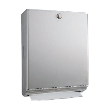 Paper Towel Dispenser Bobrick Satin Finish Stainless Steel Manual Pull 200 C-Fold / 275 Multi-fold Surface / Wall Mount