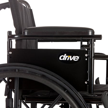 Wheelchair drive™ Infinity Dual Axle Desk Length Arm Swing-Away Footrest Black Upholstery 16 Inch Seat Width Adult 300 lbs. Weight Capacity