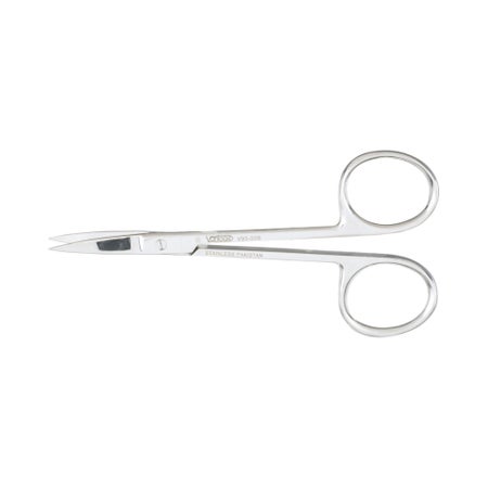 Iris Scissors Vantage® 4-1/8 Inch Length Floor / Office Grade Pakistani Stainless Steel NonSterile Finger Ring Handle Curved Sharp Tip / Sharp Tip