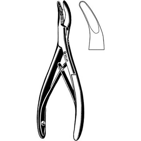 Rongeur Mead Curved Double Spring Plier Type Handle 4 X 13 mm Bite, 6-1/2 Inch L