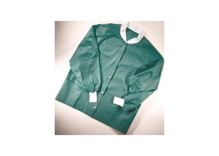 Warm-Up Jacket Barrier® Blue Large Hip Length Spunbond Nonwoven Disposable