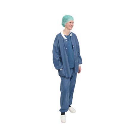 Warm-Up Jacket Barrier® Blue X-Large Hip Length Spunbond Nonwoven Disposable