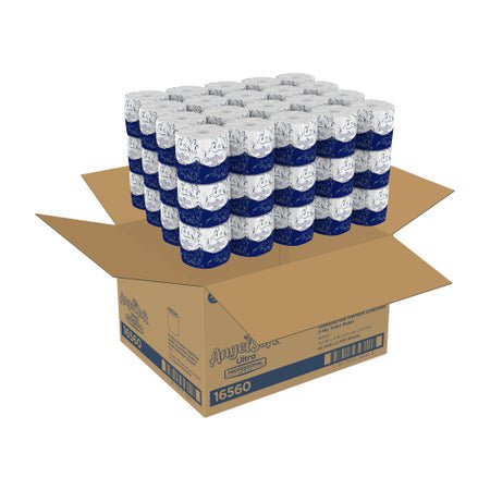 Toilet Tissue Angel Soft Ultra Professional Series® White 2-Ply Standard Size Cored Roll 400 Sheets 4 X 4 Inch