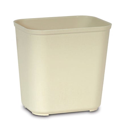 Fire-Resistant Trash Can 28 Quart / 7 gal. Beige Thermoset Polyester Rectangular
