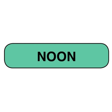 Pre-Printed Label Apothecary Products® Auxiliary Label Green Paper Noon Black Safety and Instructional 3/8 X 1-9/16 Inch