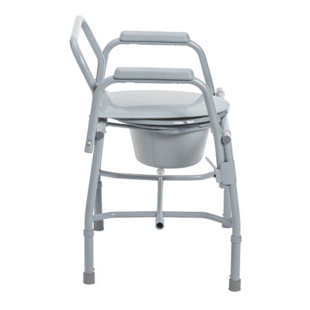 Commode Chair drive™ Drop Arms Steel Frame Back Bar 13-3/4 Inch Seat Width 300 lbs. Weight Capacity