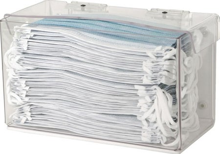 PPE Dispenser BOWMAN® Wall Mount 1-Box Capacity Clear 4-1/4 X 5 X 8-1/4 Inch PETG Plastic