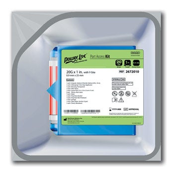 Huber Infusion Kits PowerLoc® Max 22 Gauge 1 Inch 8 Inch Tubing Y-Site Injection Port