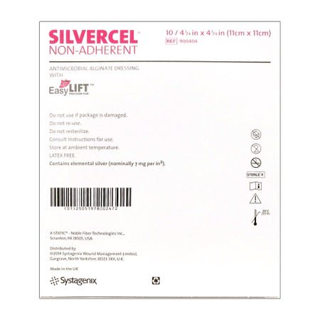 Silver Alginate Dressing Silvercel™ Non-Adherent 4-1/2 X 4-1/2 Inch Square Sterile