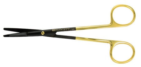 Facelift Scissors Padgett® SuperCut Kaye 5-3/4 Inch Length OR / Surgical Grade Ceramic Coated Stainless Steel / Tungsten Carbide NonSterile Finger Ring Handle Curved Blunt Tip / Blunt Tip