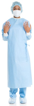 Non-Reinforced Surgical Gown ULTRA Small Blue NonSterile AAMI Level 3 Disposable