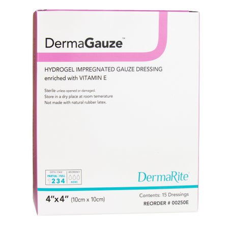 Hydrogel Wound Dressing DermaGauze® Impregnated 4 X 4 Inch Sterile