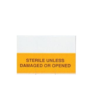 Pre-Printed Label Auxiliary Label Yellow Sterile Unless Damaged Or Opened Light Blue Sterilization Label