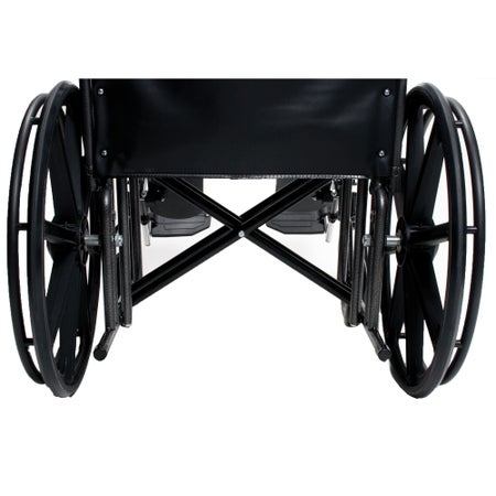 Bariatric Wheelchair Traveler® HD Heavy Duty Dual Axle Full Length Arm Elevating Legrest Black Upholstery 24 Inch Seat Width Adult 500 lbs. Weight Capacity
