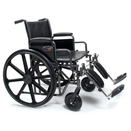 Bariatric Wheelchair Traveler® HD Heavy Duty Dual Axle Full Length Arm Elevating Legrest Black Upholstery 24 Inch Seat Width Adult 500 lbs. Weight Capacity