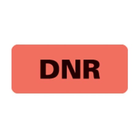 Pre-Printed Label Med-Alert™ Auxiliary Label Fluorescent Red Paper DNR Black Alert Label 15/16 X 2-1/4 Inch