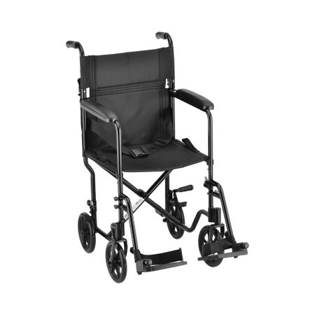 Transport Chair Nova 18 Inch Seat Width Full Length Arm Swing-Away Footrest Aluminum Frame