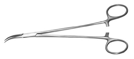 Mosquito Forceps Padgett® 5 Inch Length OR / Surgical Grade German Stainless Steel NonSterile Locking Finger Ring Handle Curved Serrated Tips
