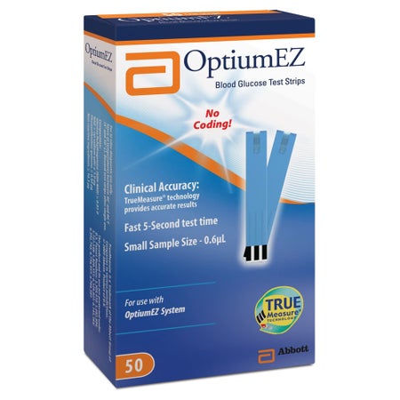 Blood Glucose Test Strips Optium EZ® 50 Strips per Pack For Optium EZ Glucose Meter