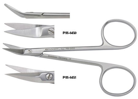 Converse Scissors Padgett® 4-1/8 Inch Length OR / Surgical Grade German Stainless Steel NonSterile Finger Ring Handle Angled Sharp Tip / Sharp Tip