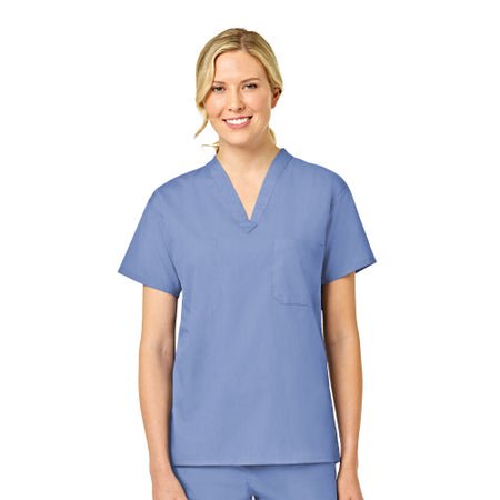 Scrub Shirt Fashionblend® 3X-Large Ceil Blue 2 Pockets Short Set-In Sleeve Unisex
