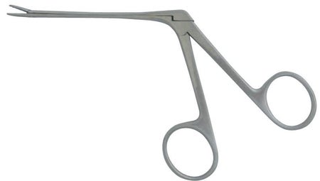 Alligator Forceps BR Surgical Hartmann-Noyes 3 Inch Length Floor / Office Grade Pakistani Stainless Steel NonSterile Finger Ring Handle Angled Serrated Tips