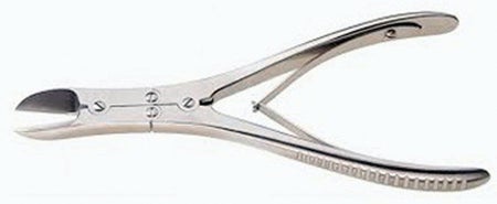 Bone Cutting Forceps BR Surgical Ruskin-Liston 7 Inch Length OR / Surgical Grade German Stainless Steel NonSterile NonLocking Plier Handle Straight Cutting Beak Tips
