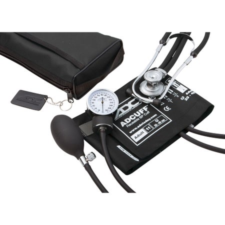 Reusable Aneroid / Stethoscope Set Pro's Combo II™ 23 to 33 cm Adult Cuff Dual Head Sprague Stethoscope Pocket Aneroid