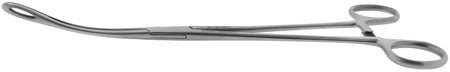 Sponge Forceps BR Surgical Fletcher 9-1/2 Inch Length OR / Surgical Grade German Stainless Steel NonSterile Locking Finger Ring Handle Curved Fenestrated Serrated Oval Tips