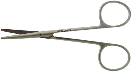 Dissecting Scissors BR Surgical Metzenbaum 5 Inch Length OR / Surgical Grade German Stainless Steel NonSterile Finger Ring Handle Curved Blunt Tip / Blunt Tip