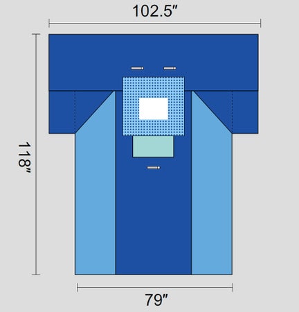 Surgical Drape Chest Drape 102-1/2 W X 79 W X 118 L Inch Sterile